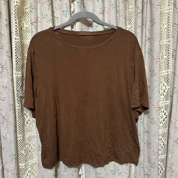 nuuds Tops - 3/$30 NUUDS Sable Brown Rayon Knit Boxy Super Soft T-Shirt Size Large